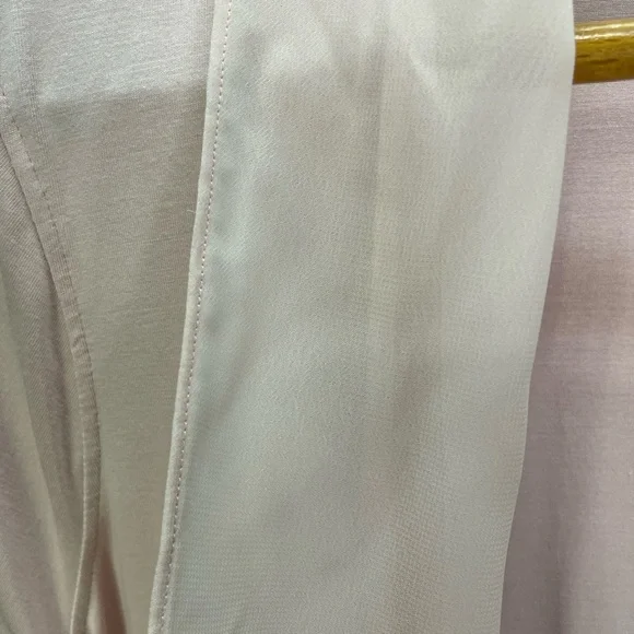 Lauren Ralph Lauren Womens Cardigan PL Petite Large Pink Open Front Chiffon Trim - Picture 3 of 10